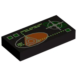 Tile 1 x 2 with Mars Orbit Display Print / Black