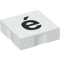 Duplo Tile 2 x 2 with Lowercase 'é' Print / White