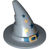Lego Hat, Wizard, Gold Buckle and Stars Print