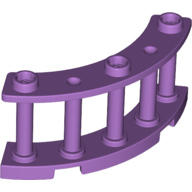 Lego Fence Spindled 4 x 4 x 2 Quarter Round with 3 Studs / Medium Lavender