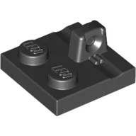 Hinge Plate 2 x 2 Locking with 1 Finger on Top / Black
