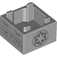 Container Box 2 x 2 x 1 with Dark Bluish Grey Imperial Insignia Print