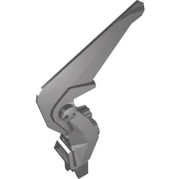 Large Figure Weapon Blade, Angled / Flat Silver