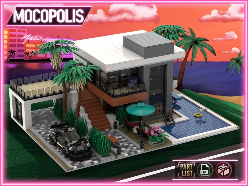 LEGO MOC Modern Custom House #1 (High Tech) | PDF instructions (NO PARTS)