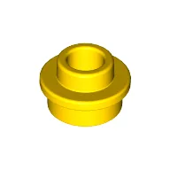 Plate Round 1 x 1 with Open Stud / Yellow