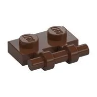 Plate Special 1 x 2 Side Handle [Free Ends] / Brown