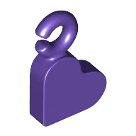 Pendant, Heart / Dark Purple