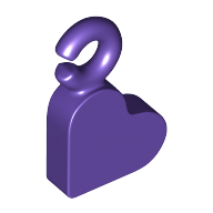 Lego Pendant, Heart / Dark Purple