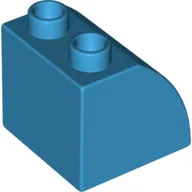 Duplo Brick 2 x 2 x 1 1/2 with Curved Top / Dark Azure