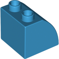 Lego Duplo Brick 2 x 2 x 1 1/2 with Curved Top / Dark Azure