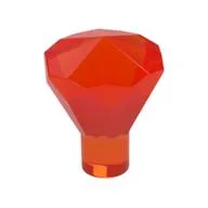 Rock 1 x 1 Jewel / Gem 24 Facet / Trans-Neon Orange