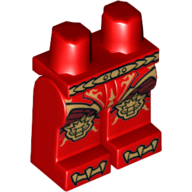 Lego Hips and Red Legs with Belt, Armor with Scales, and Gold Croc Knee Pads Print / Red