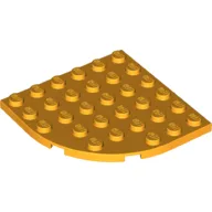 Plate Round Corner 6 x 6 / Bright Light Orange