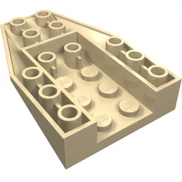 Brick Wedged, Sloped Inverted 6 x 4 with 2 Stud Connections / Tan