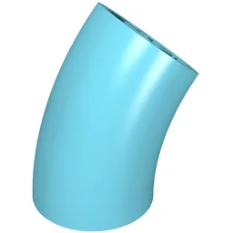 Brick Round 2 x 2 D. Tube with 45° Elbow and Axle Holes (Crossholes) at Each End [SHORT] / Medium Azure