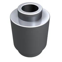 Brick Round 1 x 1 Open Stud / Metallic Silver