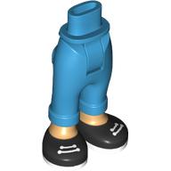 Lego Minidoll Hips and Folded Trousers with Warm Tan Legs, Black/White Shoes print / Dark Azure