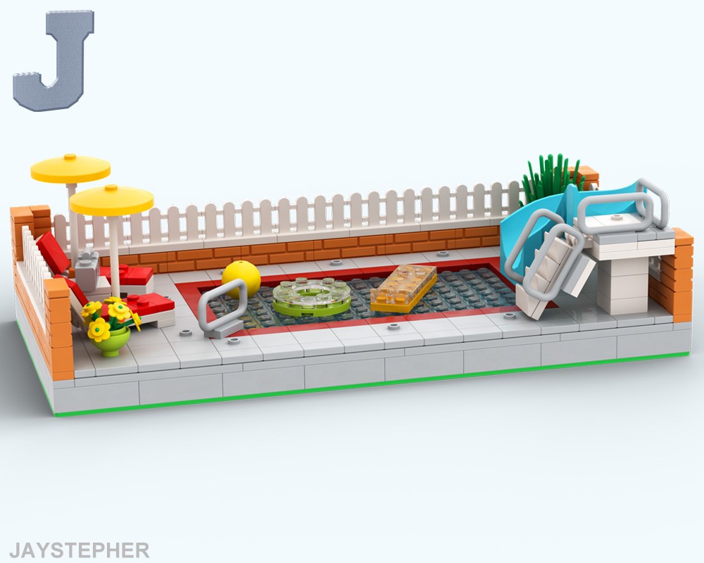 Lego In-Ground Swimming Pool With Water Slide