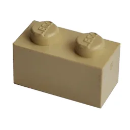 Modulex Brick 1 x 2 with LEGO on Stud / Modulex Clear