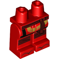 Lego Hips and Red Legs with Dark Red Sash, Knee Bands, Gold Trim / Red