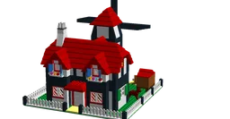 Tudor Style Farmhouse with Windmill, Blacksmith and Chicken Coop, Modular Town