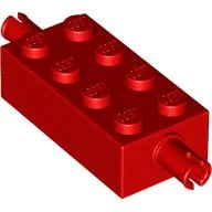 Brick Special 2 x 4 with Pins / Red