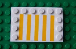 Tile, Modified 4 x 6 with Studs on Edges with Medium Orange Vertical Stripes Pattern (Sticker) - Set 5847