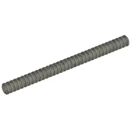 Hose, Ribbed 7mm D. 11L / 8.8cm / Flat Silver