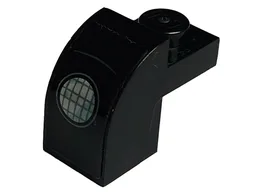 Slope, Curved 2 x 1 x 1 1/3 with Recessed Stud with Headlight with Silver Outline and Dark Bluish Gray Curved Line Pattern (Sticker) - Set 76179