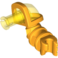 Lego Arm Left with Trans-Yellow Shoulder and Pin (Nexo Knights Axl) / Bright Light Orange
