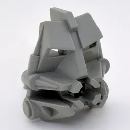 Large Figure Head Connector Block 3 x 4 x 1 2/3 / Light Gray