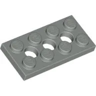 Technic Plate 2 x 4 [3 Holes] / Light Gray