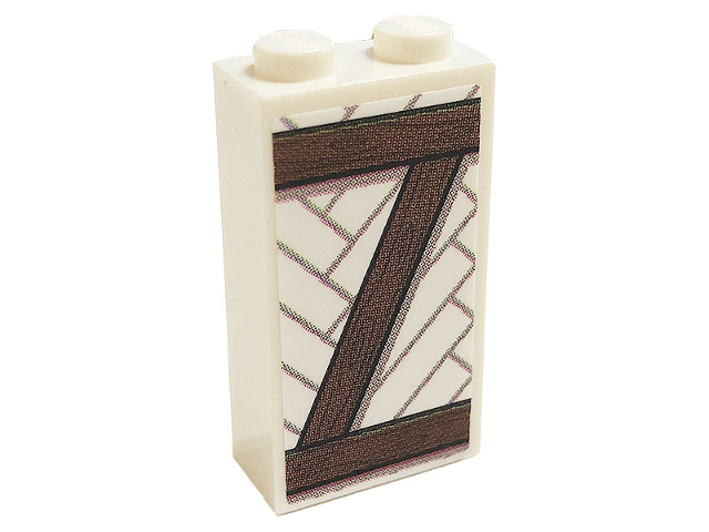 Lego Brick 1 x 2 x 3 with Planks with Wood Grain Pattern 1 (Sticker) - Set 75980
