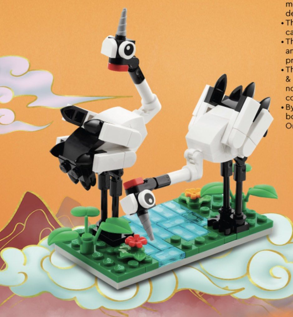 Lego Red-Crowned Crane
