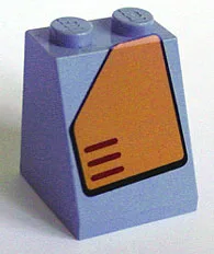 Slope 65 2 x 2 x 2 with Bottom Tube with Orange Panel with Cut Top Left Corner Pattern (Sticker) - Set 7708