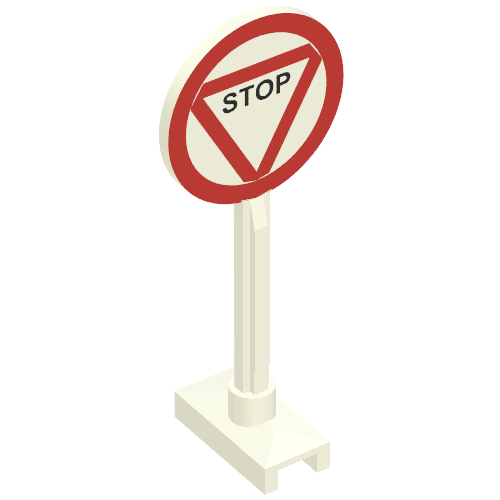 Lego Road Sign Round with Old STOP Print