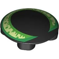 Plate Round 2 x 2 with Rounded Bottom with Yellowish Green/Lime/Green Cat Eye Print