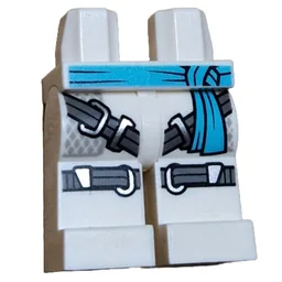 Hips and White Legs with Medium Azure Sash, Silver Straps Print