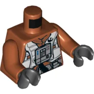 Torso, Flight Suit with Straps and Black Hose Print, Dark Orange Arms, Black Hands / Dark Orange