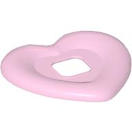 Lego Clikits Icon Accent, Heart 3 3/8 x 3 3/8 with Raised Border / Trans-Pink