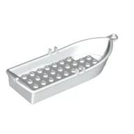 Boat / Rowing Boat 14 x 5 x 2 with Oarlocks [No Hollow Inside Studs] / White