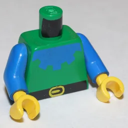 Torso, Tunic, Blue Collar, Black Belt Print (Forestman), Blue Arms, Yellow Hands