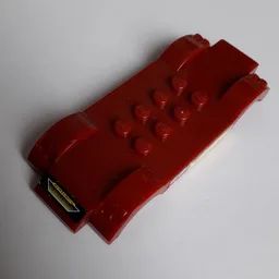 Vehicle Base, 4 x 10 with Mudguards, Fast Food Racer, Headlights and Taillights / Dark Red