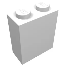 Brick 1 x 2 x 2 with Inside Axle Holder / White