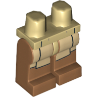 Lego Hips and Medium Nougat Legs with Jedi Robe Print / Tan