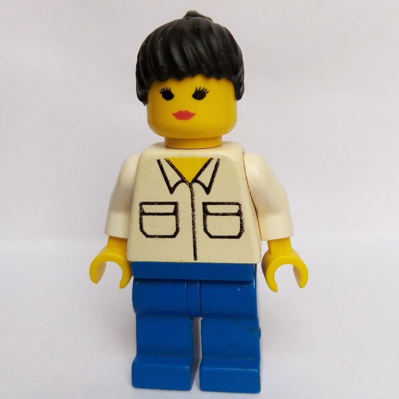 Lego Woman - White Torso/Shirt, Blue Legs