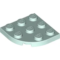 Plate Round Corner 3 x 3 / Light Aqua
