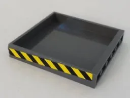 Panel 1 x 6 x 5 with Black and Yellow Danger Stripes Pattern on Both Ends (Stickers) - Sets 7992 / 7994