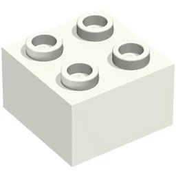 Minitalia Brick 2 x 2 with Bottom X Support / White