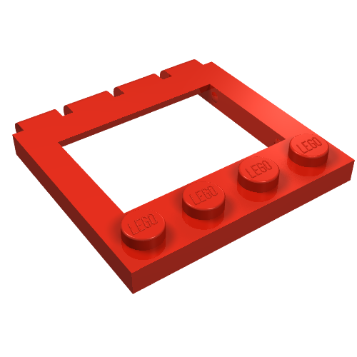 Lego Hinge Vehicle Roof 4 x 4 Sunroof without Ledges / Red
